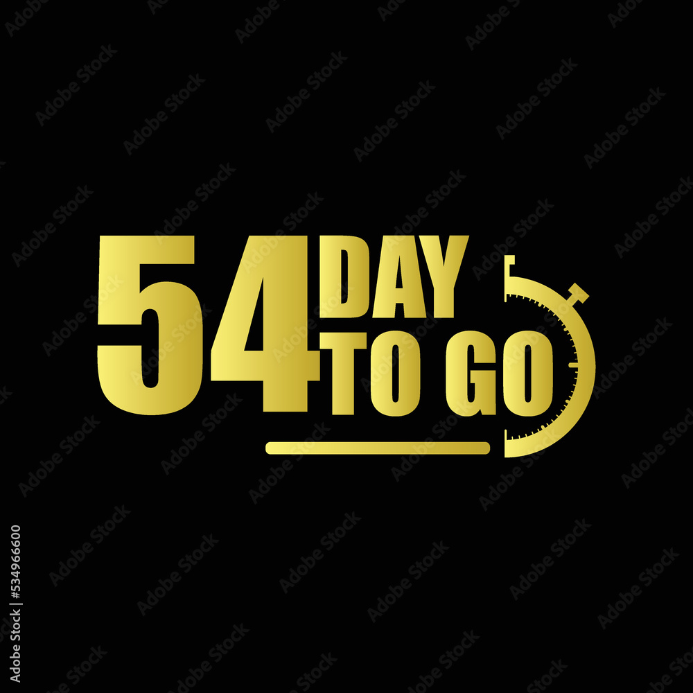 54 day to go Gradient button. Vector stock illustration