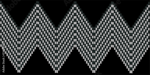zigzag shape black and white small squares background