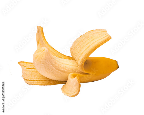 banan na przezroczystym tle, png, banan rozebrany ze skórki photo