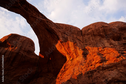 Arches national park sunset dramatic rock formations © francis.framethewild