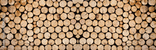 stock of firewood for winter - banner design