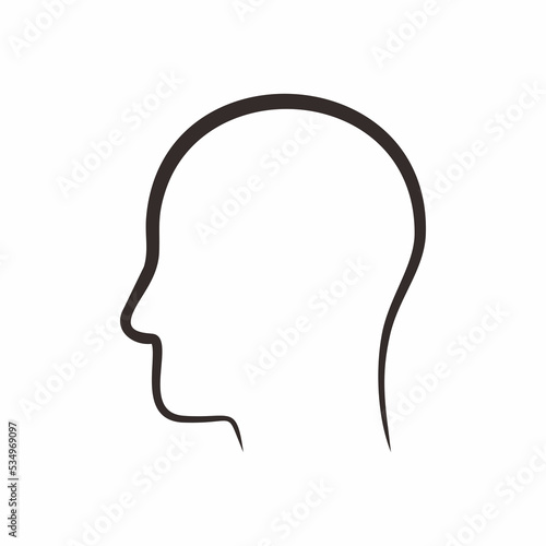 Line art vector image of human head. Underline brushes.