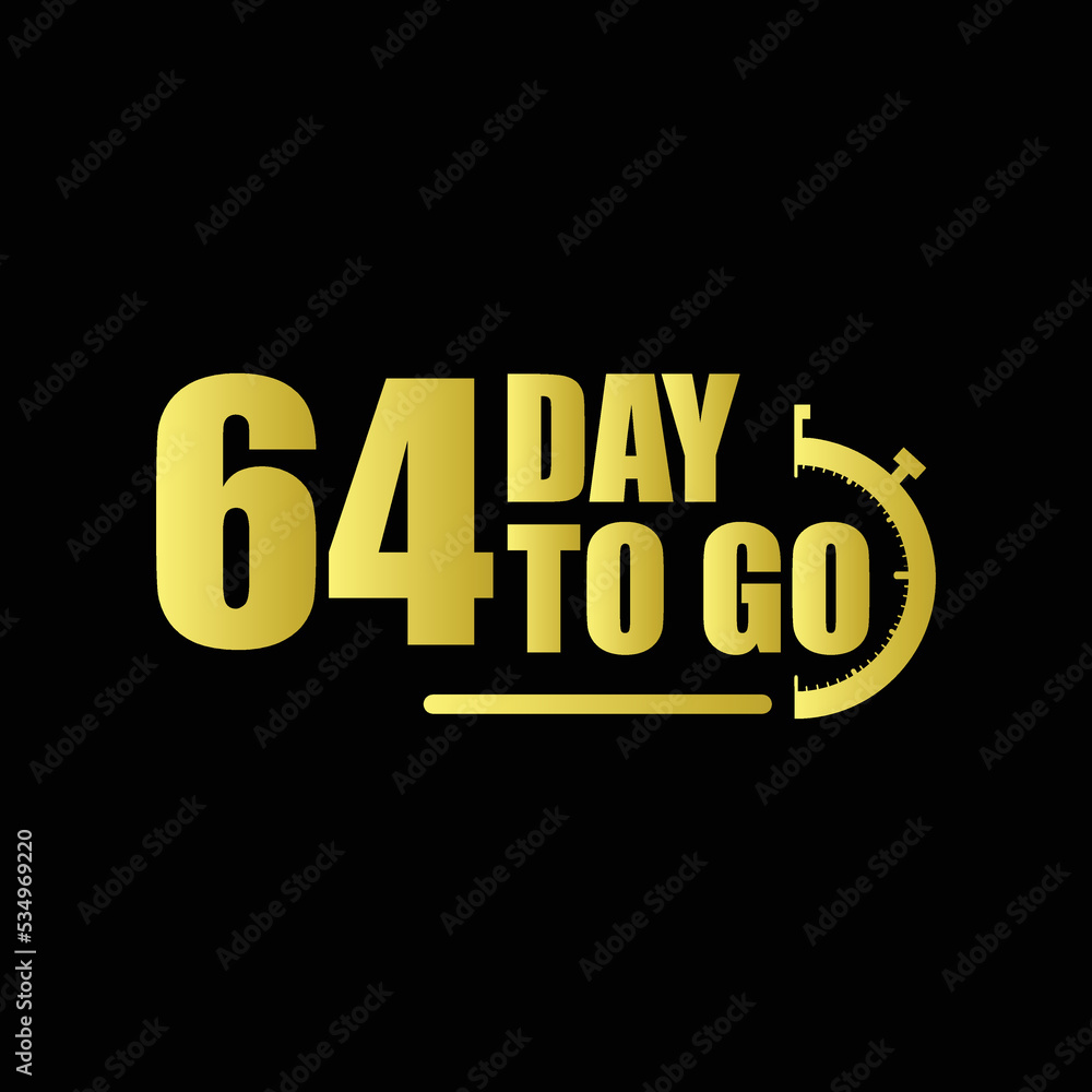 64 day to go Gradient button. Vector stock illustration 64 day to go Gradient button. Vector stock illustration