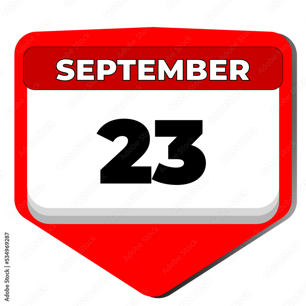 23 September vector icon calendar day. 23 date of September. Twenty third day of September. 23th date number. 23 day calendar. Twenty three date. Saudi Arabia National day, Sign Languages. Vector 23 September vector icon calendar day. 23 date of September. Twenty third day of September. 23th date number. 23 day calendar. Twenty three date. Saudi Arabia National day, Sign Languages. Vector