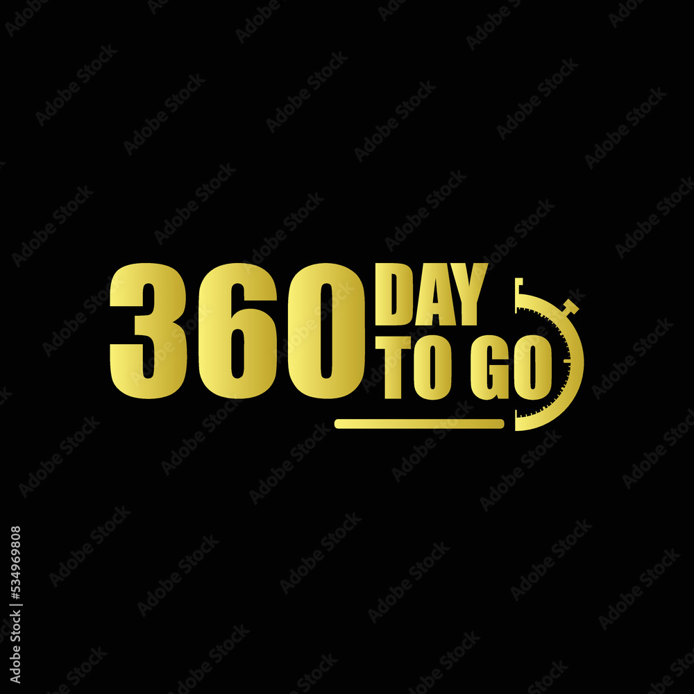 360 day to go Gradient button. Vector stock illustration