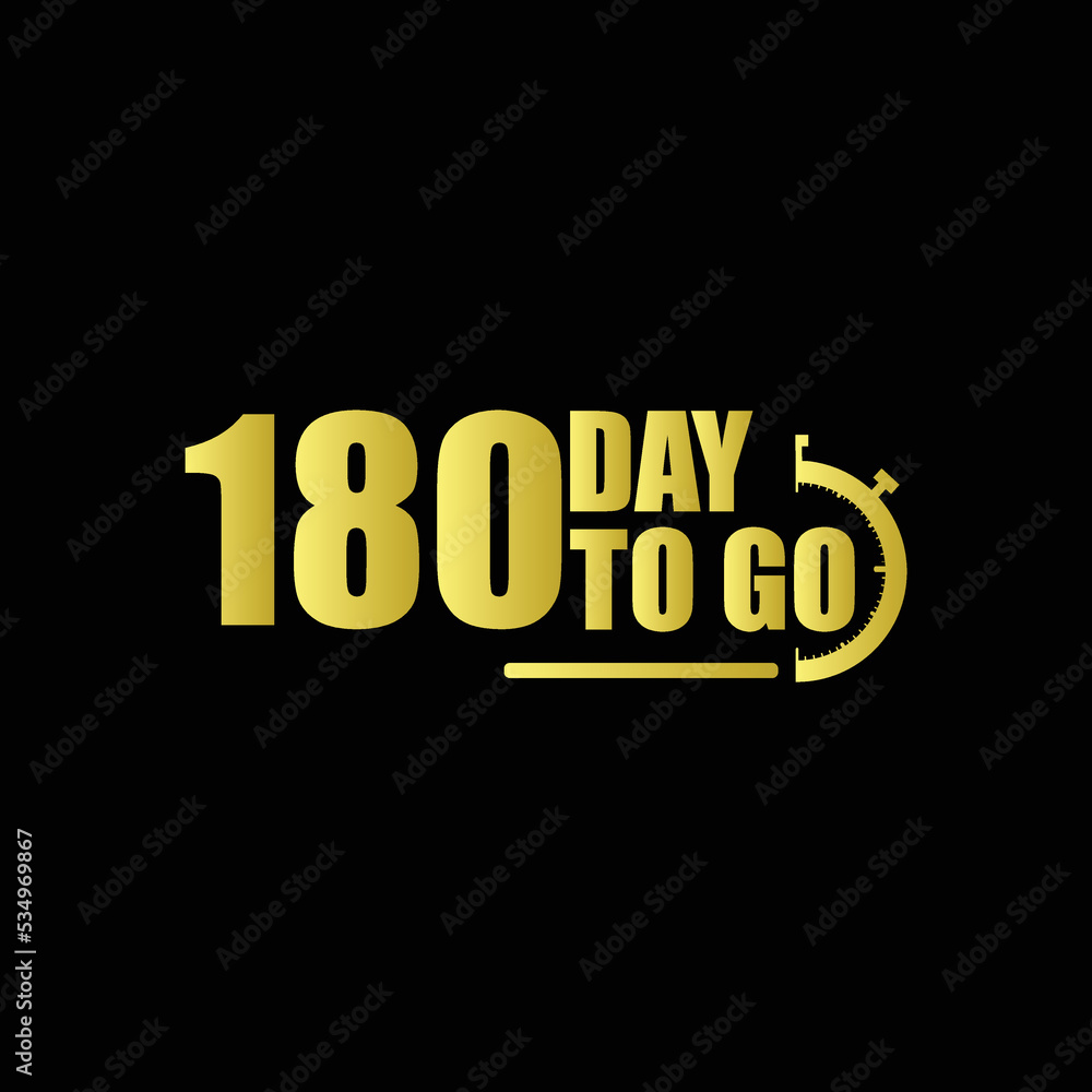 180 day to go Gradient button. Vector stock illustration