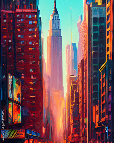 New York city digital art illustration