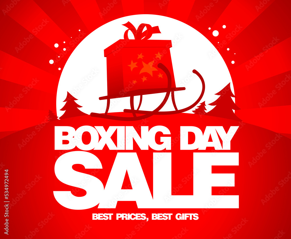 Fototapeta premium Boxing day sale banner, raster version