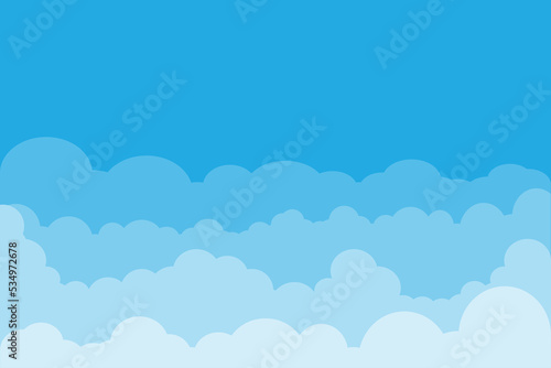 vector illustration of blue sky with white clouds background