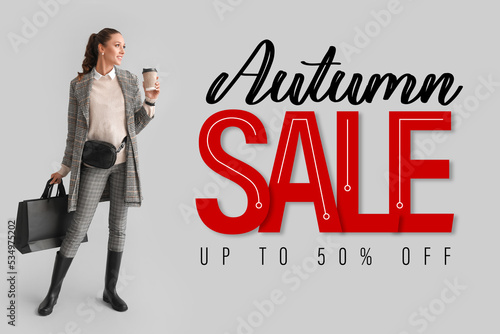 Poster for autumn sale with...
