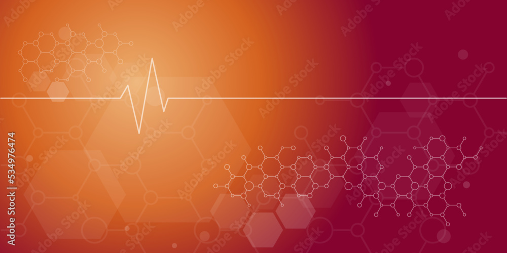 Abstract medical background in flat style with icons. Template design ...