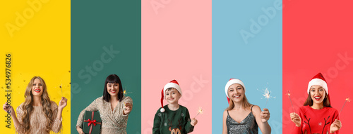 Many people with Christmas ...