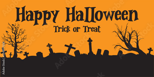 Happy Halloween vector eps10 format banner.