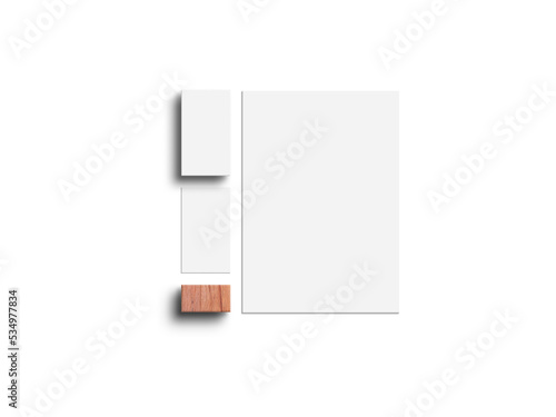 Minimal letterhead with business card stationery mockup