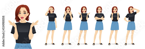 Woman in casual style clothes set