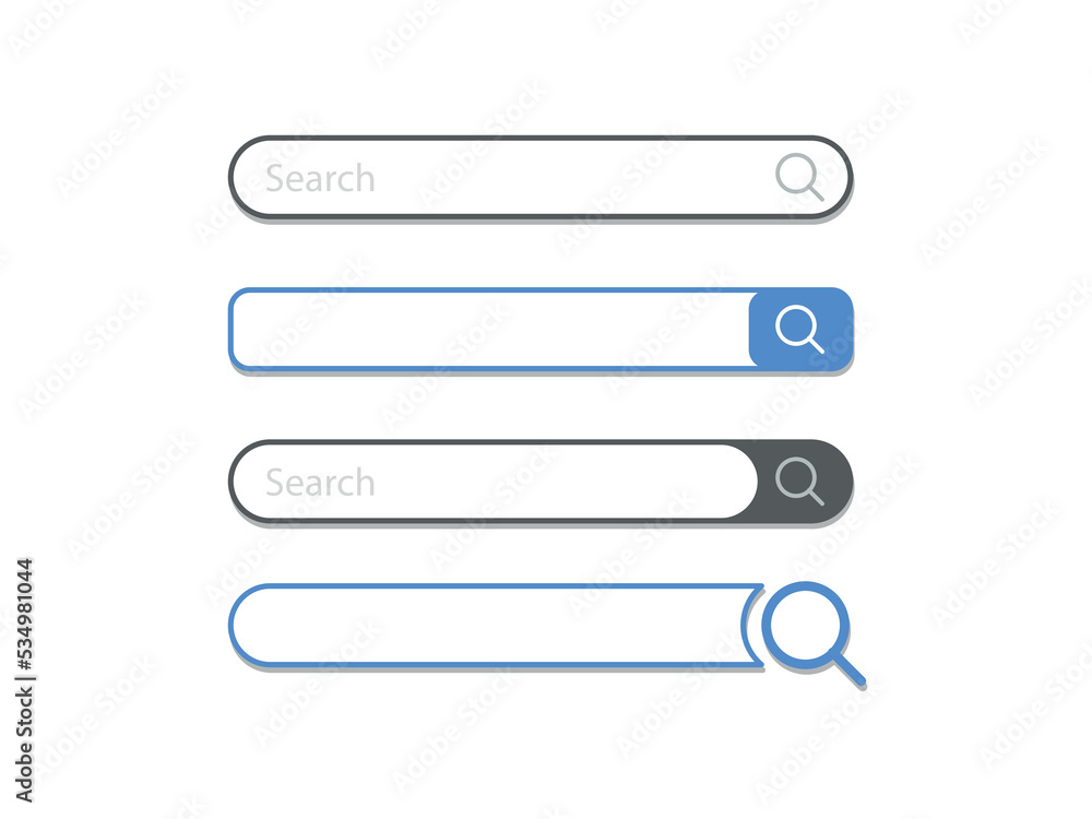 Search bar icons. blank search bar icon for website. empty template search bar for browser Search bar icons. blank search bar icon for website. empty template search bar for browser