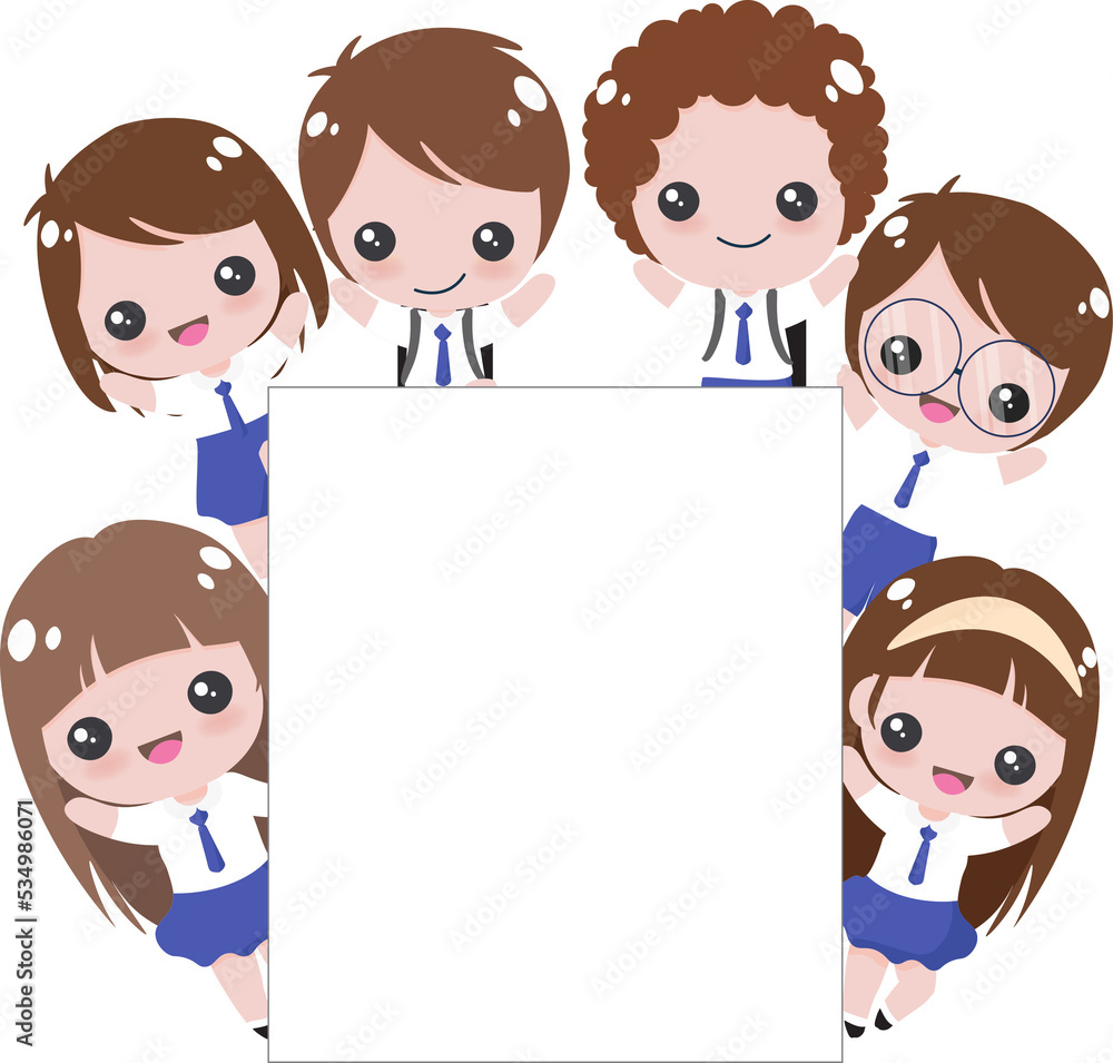 cheerful student in uniform holding back to school banner cheerful student in uniform holding back to school banner