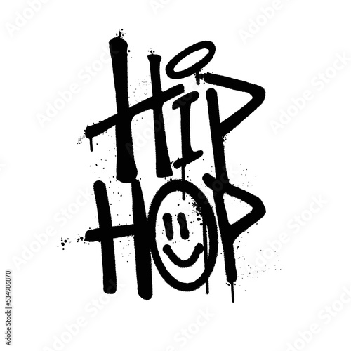 Graffiti spray paint Word Hip Hop Isolated Vector