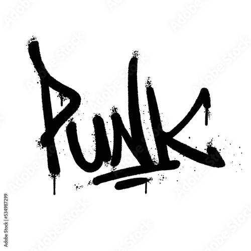 Graffiti spray paint Word Punk Isolated Vector