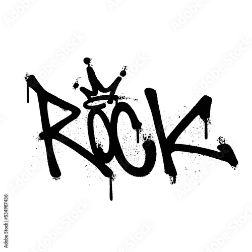 Graffiti spray paint Word Rock Isolated Vector