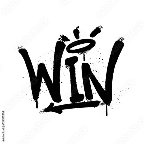 Graffiti spray paint Word Win Isolated Vector