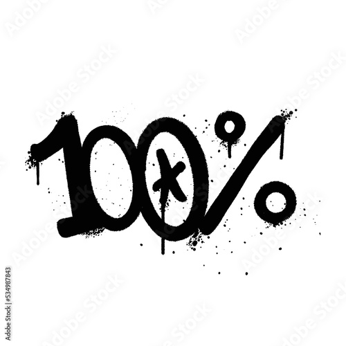 Graffiti spray paint Word 100 Percent Isolated Vector