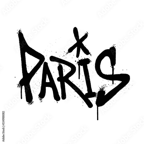 Graffiti spray paint Word Paris Isolated Vector