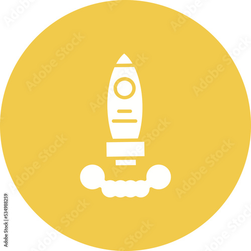 Rocket Glyph Circle Background Icon