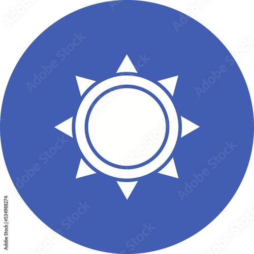 Sun Glyph Circle Background Icon
