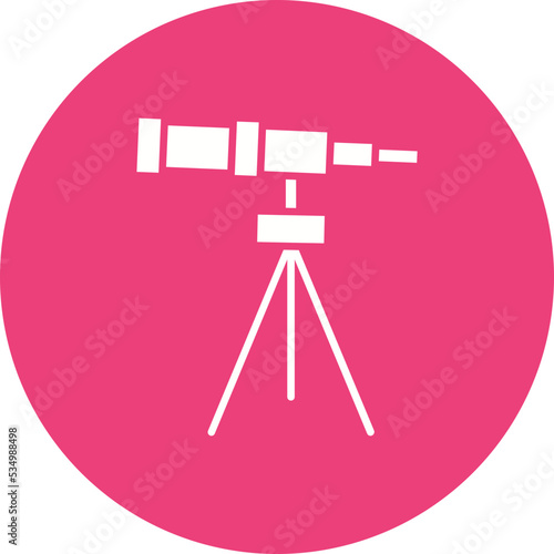 Telescope Glyph Circle Background Icon