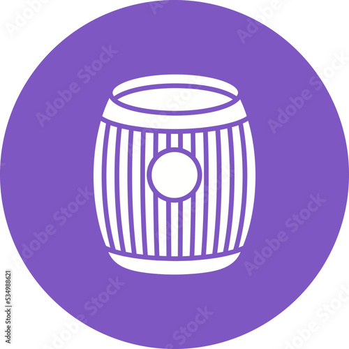 Barrel Glyph Circle Background Icon