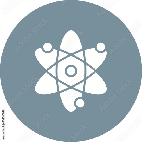 Atom Glyph Circle Background Icon