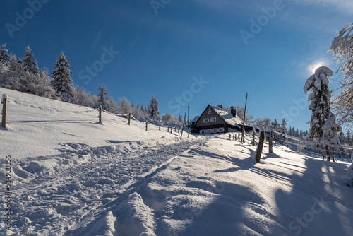 Winter landscape around Horni Mala Upa, Giant Mountains (Krkonose), Northern Bohemia, Czech Republic photo