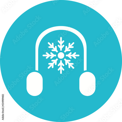 Earmuffs Glyph Circle Background Icon