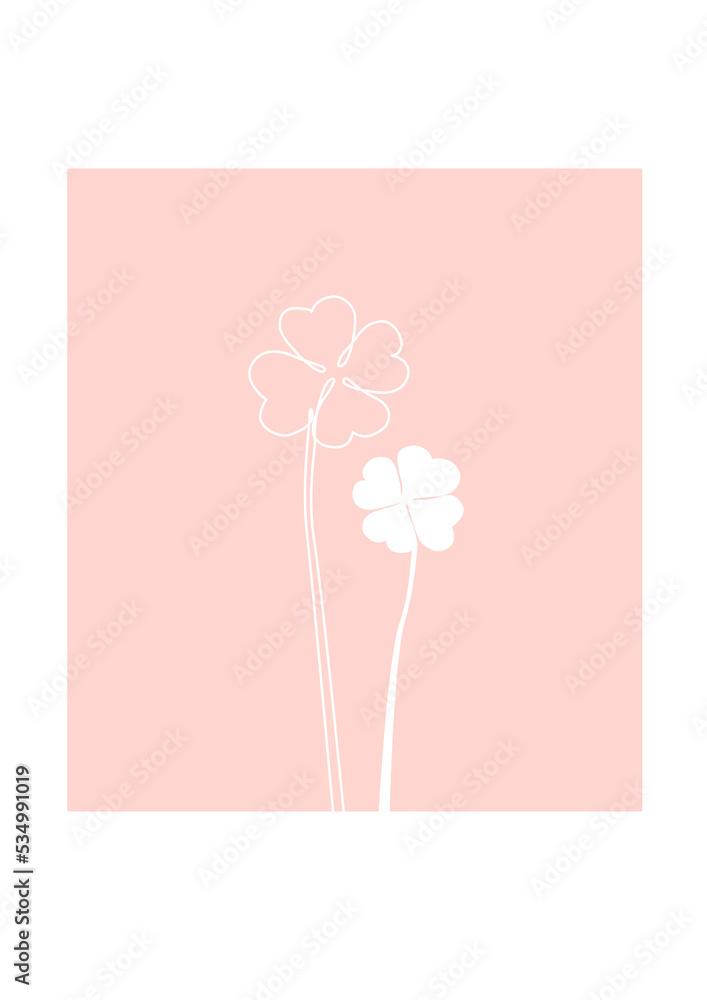 Cover leaf on pink background design illustration