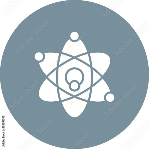 Atom Glyph Circle Background Icon