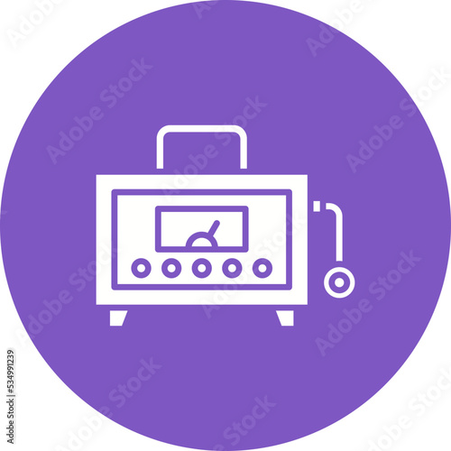 Dosimeter Glyph Circle Background Icon