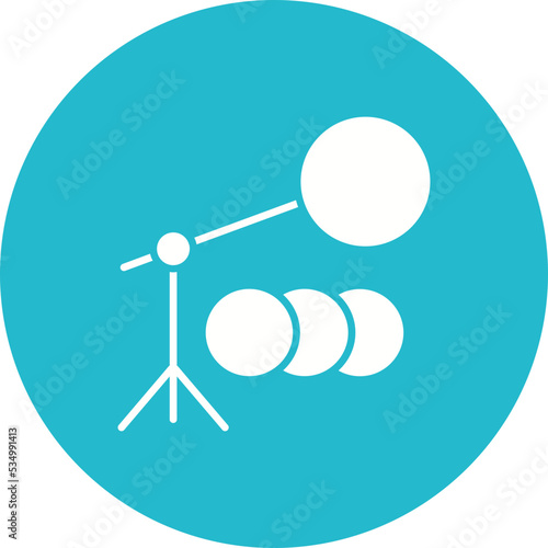 Camera Reflector Glyph Circle Background Icon
