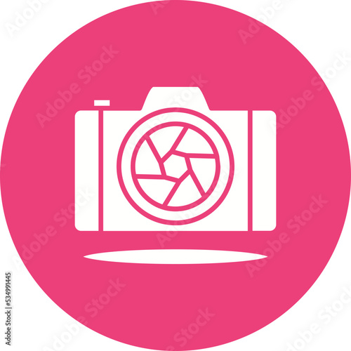 Front Camera Glyph Circle Background Icon