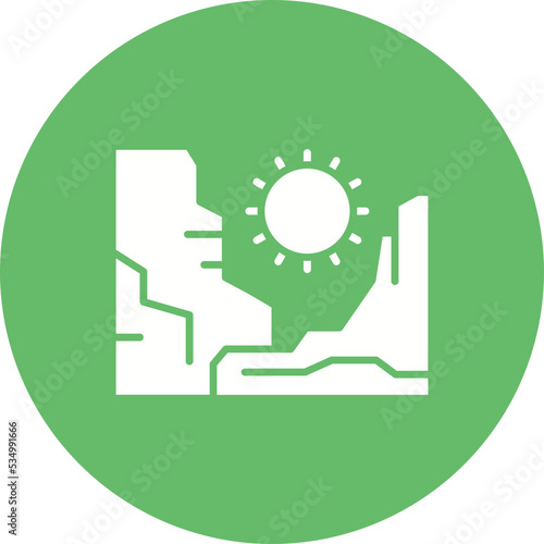 Grand Canyon Glyph Circle Background Icon