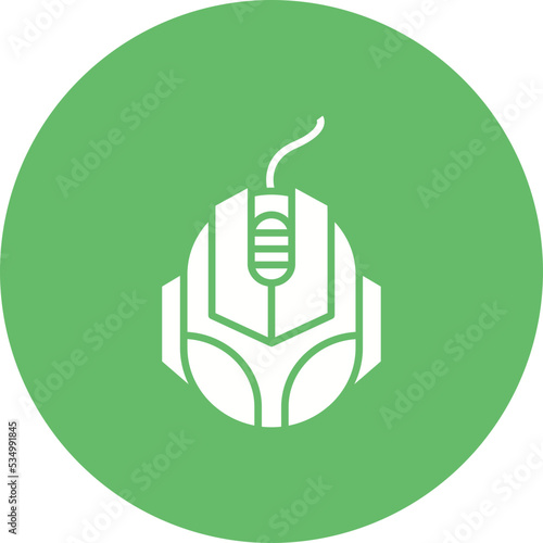 Gaming Mouse Glyph Circle Background Icon