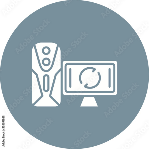 Lag Glyph Circle Background Icon