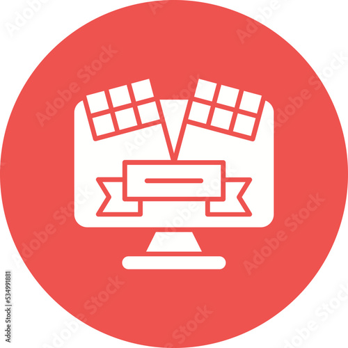 Racing Game Glyph Circle Background Icon