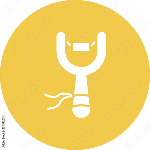 Slingshot Glyph Circle Background Icon