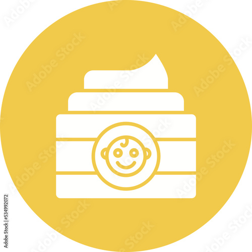 Baby Cream Glyph Circle Background Icon
