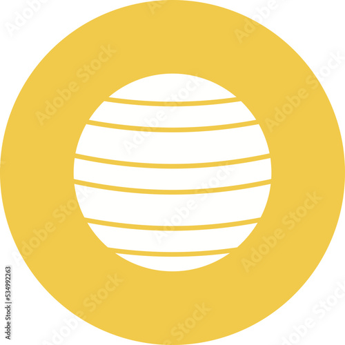 Fitball Glyph Circle Background Icon