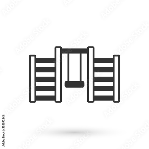 Grey Wooden Swedish wall icon isolated on white background. Swedish stairs. Vector