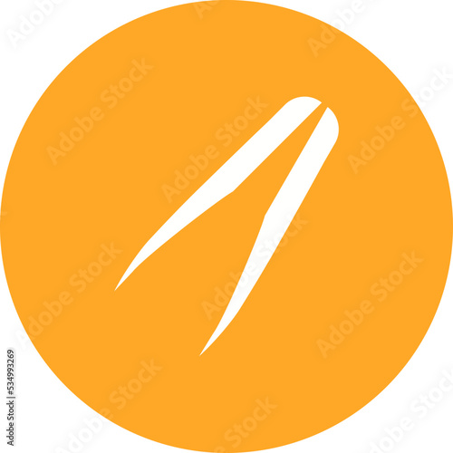 Tweezers Glyph Circle Background Icon