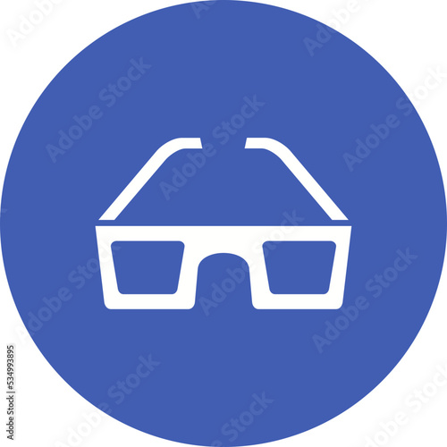 3d Glasses Glyph Circle Background Icon