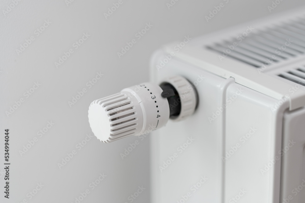The room heating radiator thermostat is set to economy mode at 50% power The room heating radiator thermostat is set to economy mode at 50% power